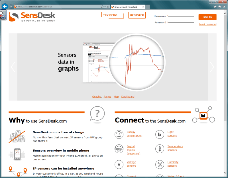 SensDesk: Online portal to monitor temperature sensors